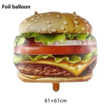 Huge Burger Balloon Fast Food Birthday Party Decoration Helium/Air Self Seal