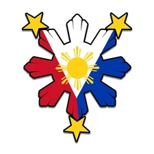 Filipino Pride Star Sun Sticker Die Cut Decal Vinyl Philippines New Design