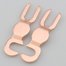 4Pcs 7N Red Copper KTV Speaker Cable Jumper U Fork Audio Terminal Connector