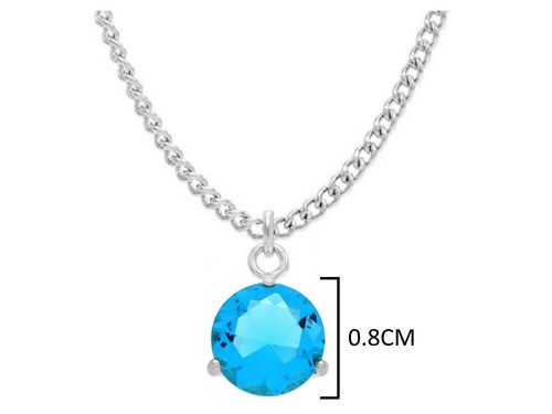 Drop/dangle light blue earrings and necklace comfort fit 18CT white gold plated - Picture 4 of 6