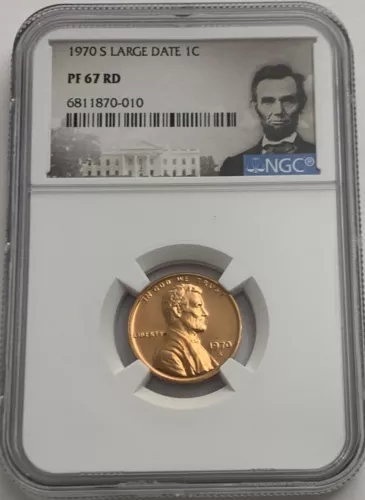 1970 S NGC PF67 RD Large Date Red Proof Lincoln Memorial Penny 1C One Cent