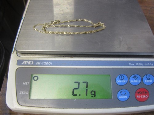 SPLENDIDA COLLANA UNISEX ORO GIALLO 14K CATENA A TORSIONE (18-1/4") 2,7G - Foto 6 di 6