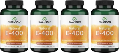 Swanson Natural Vitamin E 400 Iu (268 Milligrams) 250 Sgels (4 Pack)