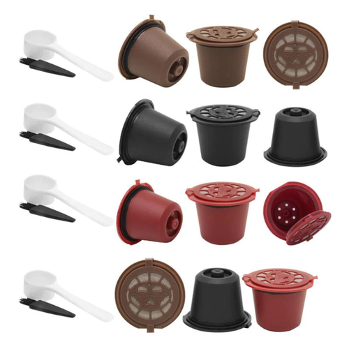 3 CAPSULE RICARICABILI NESPRESSO RIUTILIZZABILI CAFFÈ + SPAZZOLA + DOSATORE - Foto 7 di 10