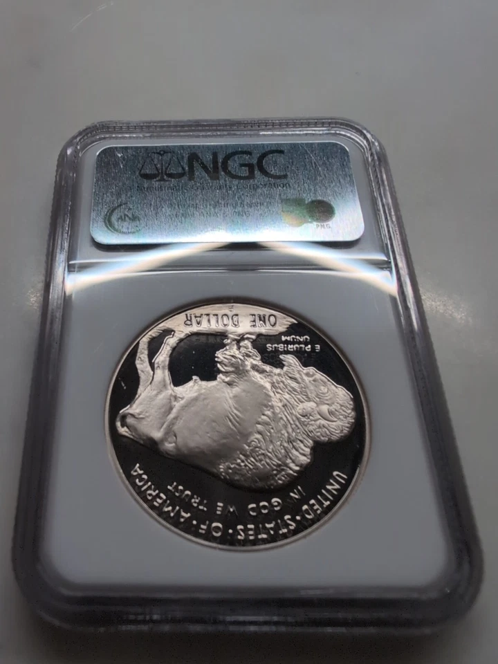 UNITED STATES 2001 P BUFFALO SILVER $1 Older NGC Holder PF 69 ULTRA CAMEO COIN - Image 3 of 4