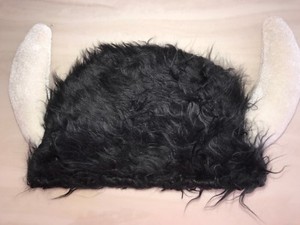 Furry Black Viking Hat