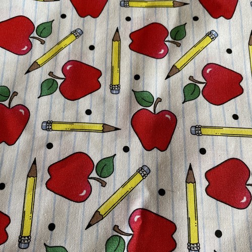 Pluma de manzanas de diseño escolar de tela de caña para empanadas de 31/3 yardas hielo en papel para cuaderno  - Imagen 4 de 8