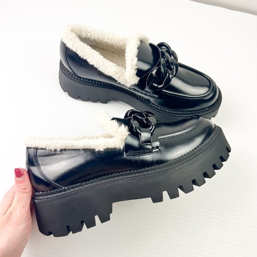 Mocassino donna DV Dolce Vita Larazzo taglia 7,5 pelliccia sintetica pelle nera - Foto 7 di 15