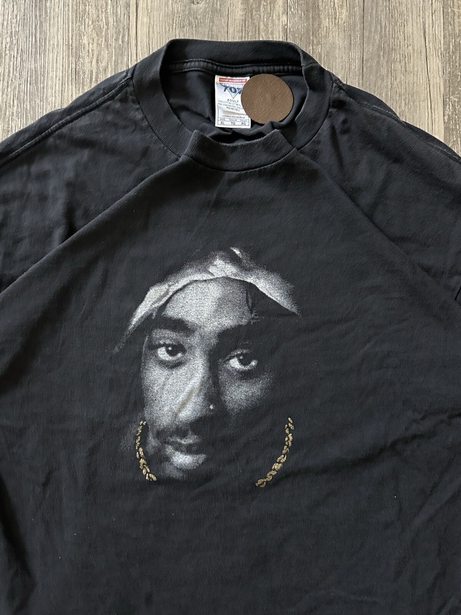 Vintage Tupac Shakur 2Pac Big Face Bling Hip Hop Rap Tshirt