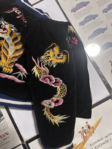 Chaqueta Dragon Tiger Pana Reversible JAPÓN Bordada DRAGÓN Tigre Mapa De Colección - Imagen 4 de 8