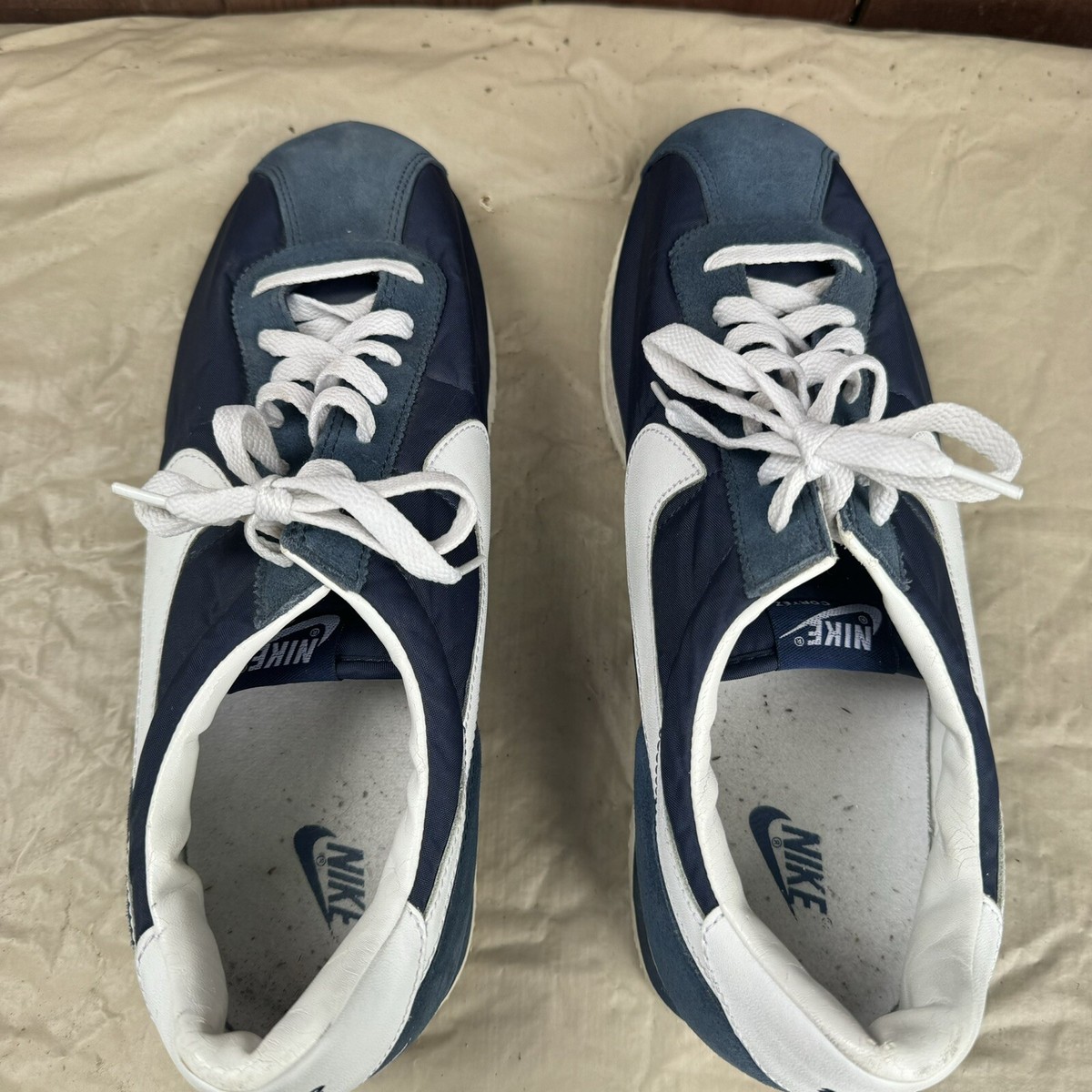 Size 13 - 2002 Vintage Nike Cortez Basic Nylon Blue White Size 13 - 2002 Vintage Nike Cortez Basic Nylon Blue White
