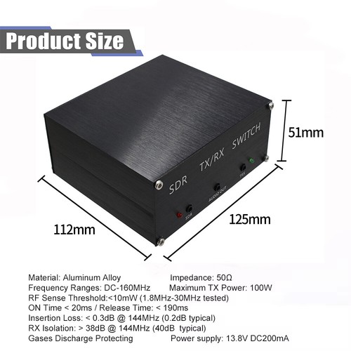 100W SDR Adapter Switch TX RX Switch Antenna Sharer TR Switch Box Kit DC-160MHz - Picture 11 of 12