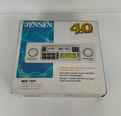 (NEW) Jensen MCC 7227 Car Marine Stereo Pullout Cassette AM/FM Receiver