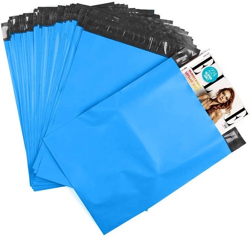 Fashion Poly Mailers 10x13 Blue 2.5Mil - 100 Pcs Self Seal Shipping Bags US - Afbeelding 1 van 4
