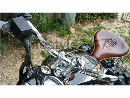Fit For Royal Enfield Classic 350cc 500cc Front and Rear Leather Seat Brown - Picture 10 of 11