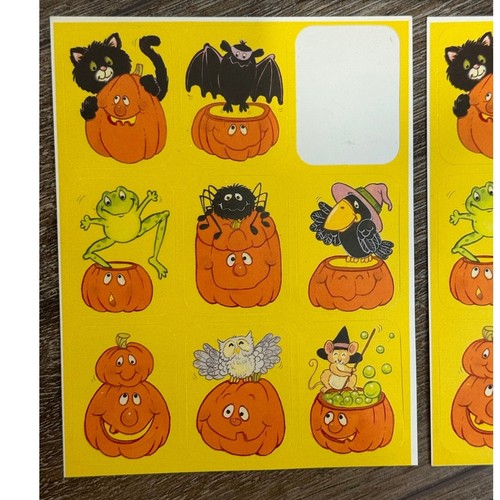Vintage 80er Lehrer Halloween Aufkleber Lot Belohnung Anreiz Garfield Kürbisse - Bild 10 von 11