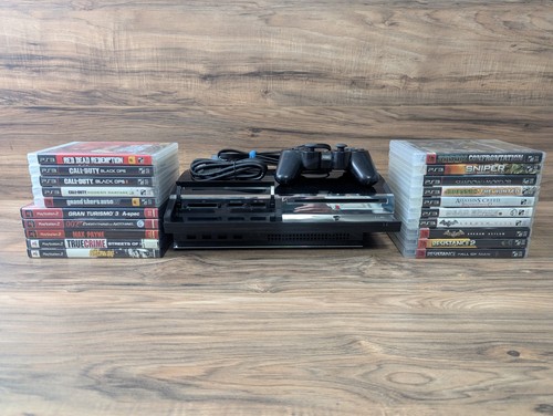 Sony PlayStation 3 PS3 CECHE01 80GB Fat Abwärtskompatibel Bundle 20 Spiele !!!!