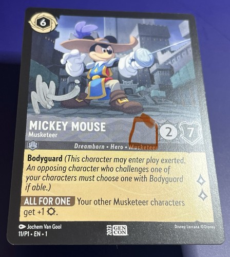 LP Mickey Mouse Musekteer Disney Lorcana Gen Con 2023 Promo Signed Nicholas Kole - Picture 3 of 3