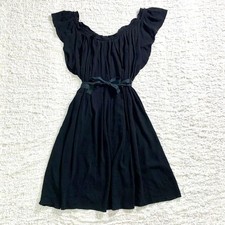 Prada Flare Dress Women's 2Way Off-Shoulder Belt A-Line XL