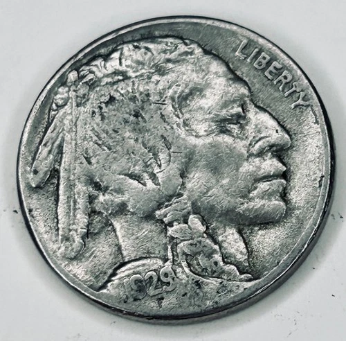 1929-S Buffalo Nickel - VF - Full Date - See Photos - Actual Nickel Pictured
