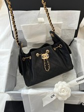 Chanel 25 MINI Black Never worn fresh NEW Drawstring chain shoulder bag