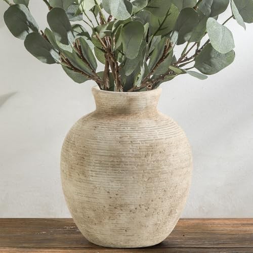 Ceramic Flower Vase Home Decor - Farmhouse Table Vases Rustic Retro-7.4" - Picture 2 of 8