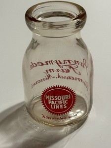 Vintage Missouri Pacific Lines Railroad Half Pint Milk Bottle-Sunnymede Farm