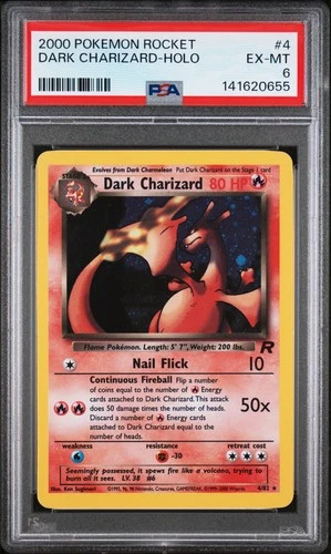 2000 POKEMON ROCKET #4 DARK CHARIZARD-HOLO PSA 6