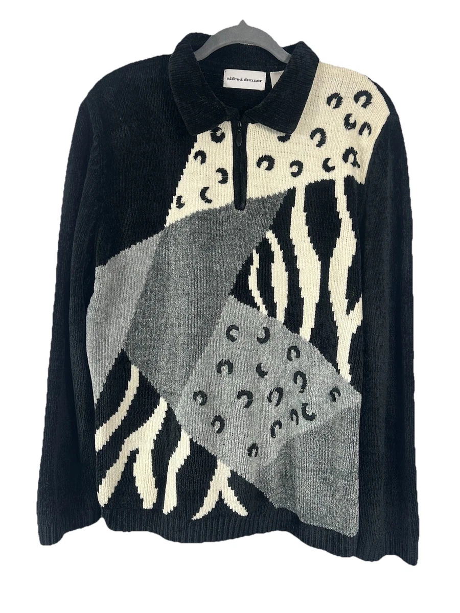 Ensemble Cardigan Alfred Dunner Taille M - Motif Animal Marron - Laine Et Acrylique - Hiver
