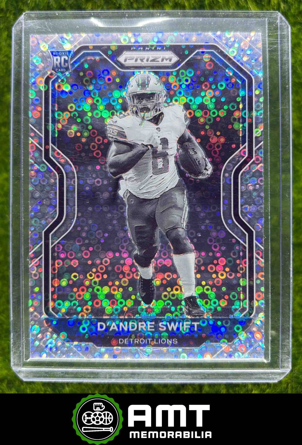 2020 Panini Mosaic #215 D Andre Swift No Huddle Prizm Silver Detroit Lions RC