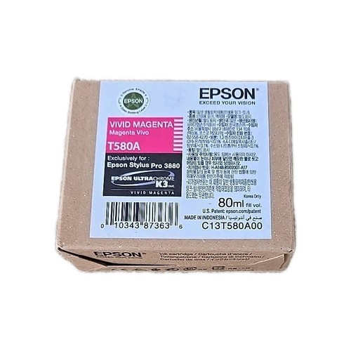 NEW Genuine Epson T580A9 Vivid Magenta K3 80ml Ink Stylus 3800/3880 Exp 01/2022