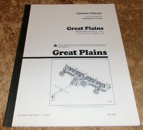 Great Plains 2N-2410, 2N-3010 klappbare Direktsaatbohrer Betriebsanleitung von 2001 neu - Bild 1 von 2