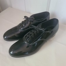 Capezio Patent Leather Oxford Lace Up Tap Shoes Sz 5.5 Youth Girls Classic Dance