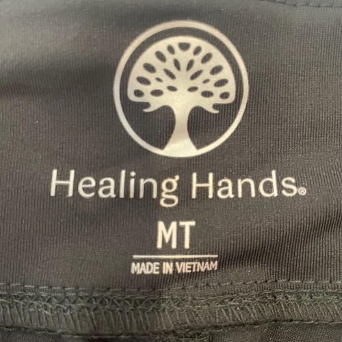 Pantaloni Scrub Mani Guarigione Donna Medio Alto Nero Tori Yoga Maglia Etichetta Viola - Foto 7 di 17
