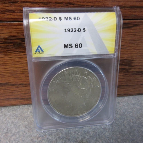 1922-D Peace Silver Dollar ANACS : MS60 : BUY-IT-NOW Auction