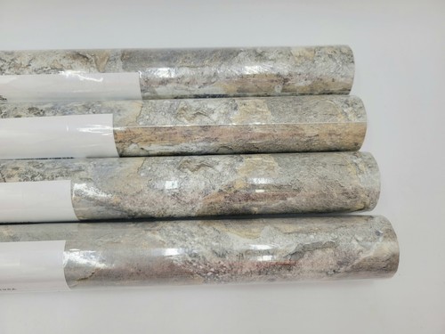 4 Rolls RoomMates RMK9096WP Weathered Stone Peel & Stick Wallpaper Gray & Almond - Picture 5 of 20
