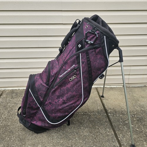 Ogio Featherlite Luxe 8 Way Divider Stand Golf Bag Purple Black Floral EUC - Picture 6 of 9