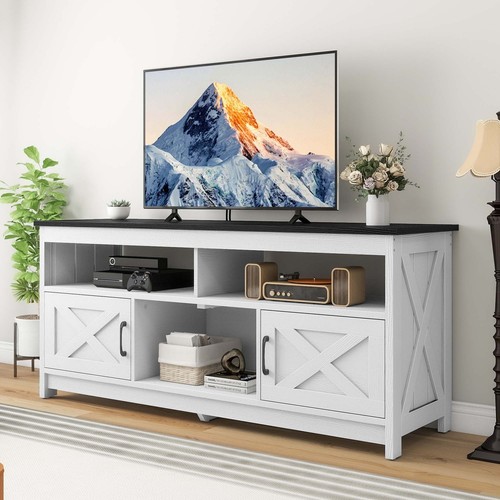 TV Stand for 50 to 65 Inch TVs Entertainment Center w/ Power Outlets Open Shelf - Picture 3 of 11