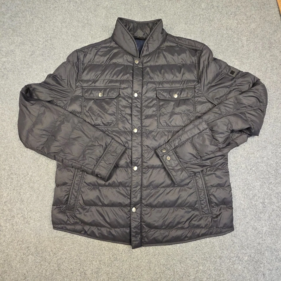 Hugo Boss Jacket mens LARGE black Puffer long sleeve snap winter warm Size L 54 - Image 2 of 4