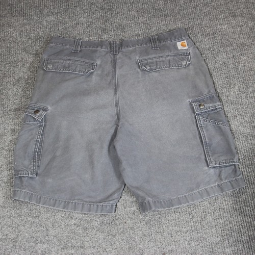 Carhartt Cargo Shorts Mens 38 Gray Casual Relaxed Fit Faded Streetwear 7 Pockets - Picture 4 of 7
