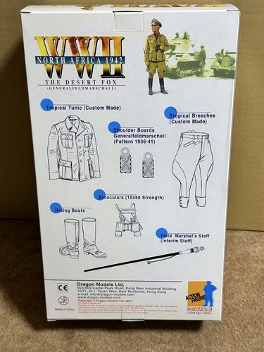 Dragon WWII 1942 1/6 Scale German Wehrmacht Field Marshal Rommel Tracking New - Picture 9 of 12
