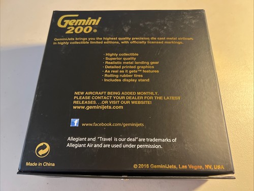 Box Only - Gemini 200 Allegiant Airbus A320 #G2AAY458 - Picture 2 of 11