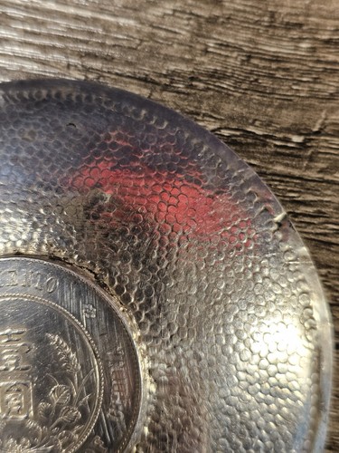Dólar de plata Momento República China 1912 Y-318 esterlina hecho a mano cenicero cuenco - Imagen 8 de 13