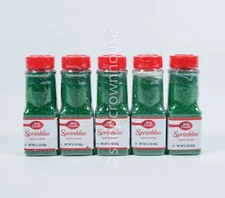 5 Betty Crocker GREEN SUGAR Sprinkles 2.2 ounce Desert Cake Decoration Topping