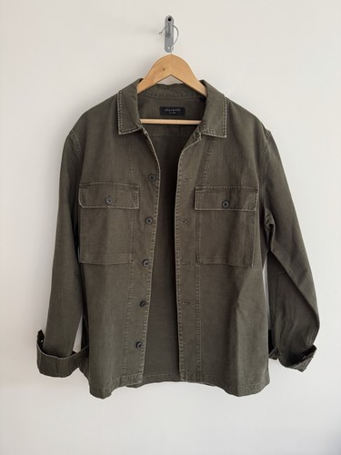 Sobrecamisa Allsaints “Recon” Aspecto Envejecido Cazadora Verde Oscuro XL - Imagen 2 de 12