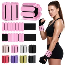 Wrist Weights – Ankle Wrist Weights for Women  Men – Adjustable Weighted Bang...
