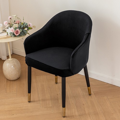 Elastic Soft Velvet Fabric Chair Cover Armrest Seat Cover Dustproof Dining Chair - Picture 23 of 23