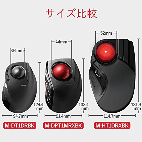 ELECOM Trackball Mouse Wired / Wireless / Bluetooth Finger-Operated 8-Button - Picture 6 of 6