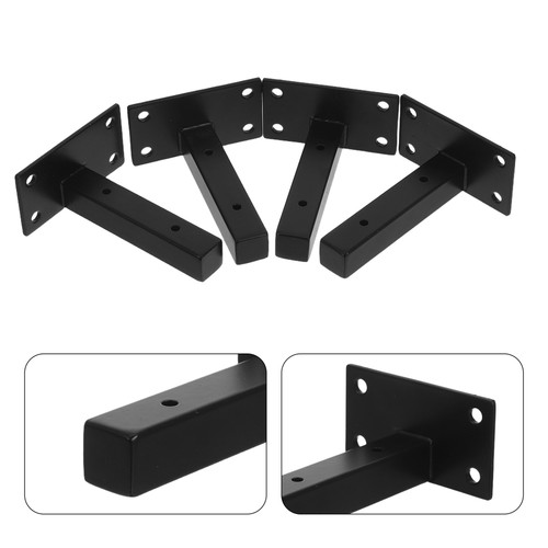 4pcs Heavy Duty Wall Shelf Brackets Cold Rolled Steel Black Metal Supports - Bild 2 von 12