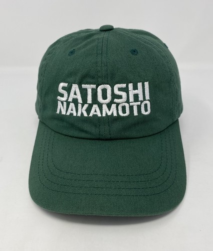 Gorra de béisbol verde Satoshi Nakamoto para hombre con correa OSFM • Fundador de Bitcoin - Imagen 2 de 8